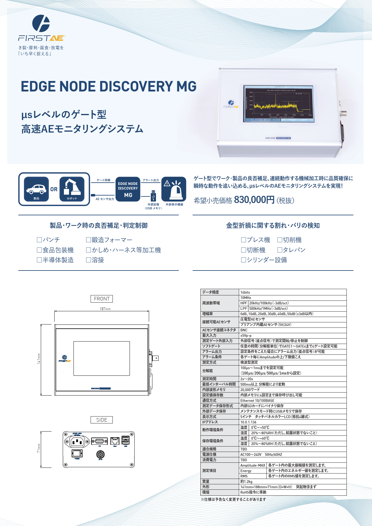 µsレベルのゲート型高速AEモニタリングシステム