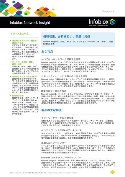 データシート：Network Insight