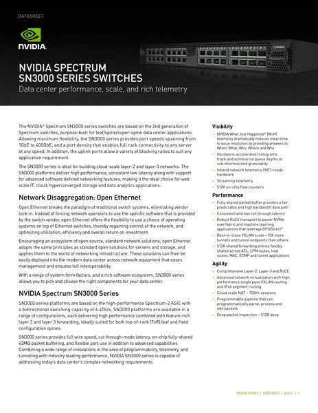 データシート：SN3000 SERIES SWITCHES（英文）