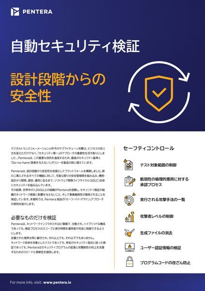 カタログ：自動セキュリティ検証 設計段階からの安全性