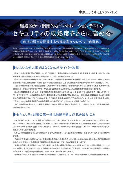 ホワイトペーパー：継続的かつ網羅的なペネトレーションテストでペネトレーションテストでセキュリティの成熟度を高める